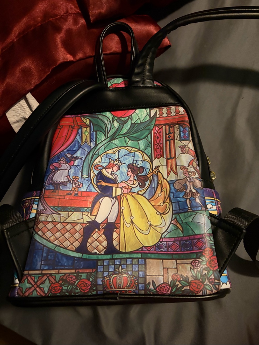 Disney Loungefly Beauty and the Beast Stained Glass Mini Backpack - Multicolor - Picture 4 of 12